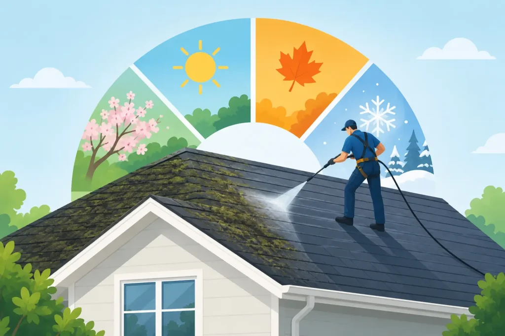 Best Time for Roof Cleaning for Lasting Results