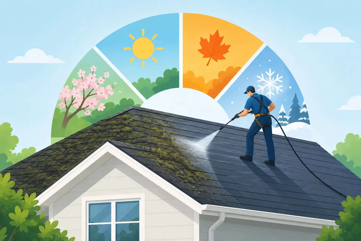 Best Time for Roof Cleaning for Lasting Results