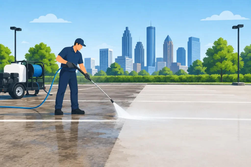 Concrete Parking Lot Cleaning Guide for Atlanta